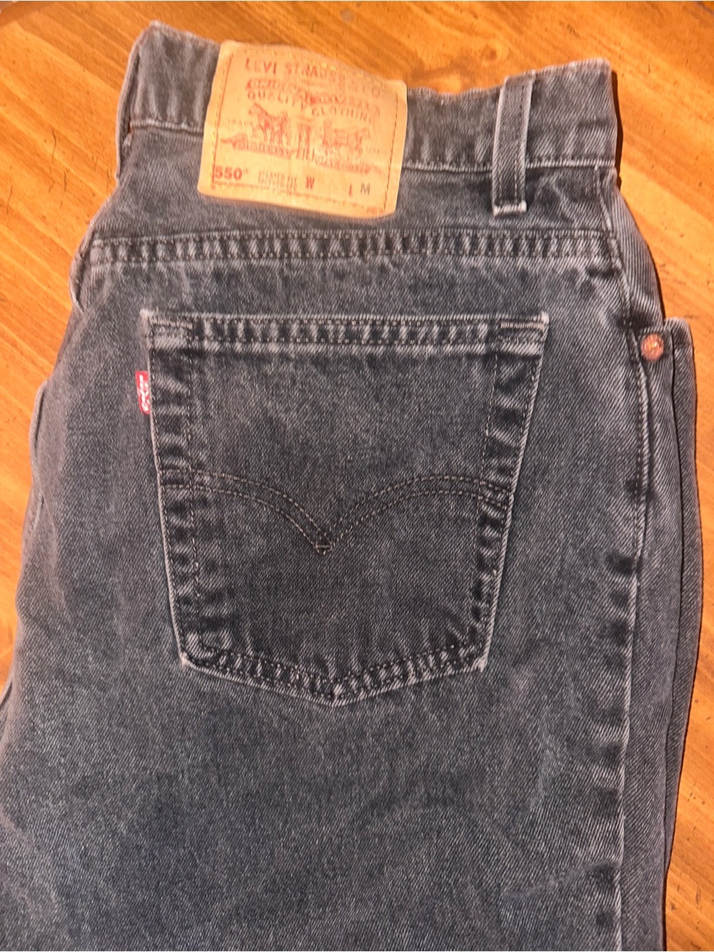 Levi's Washed Black Relaxed Jeans - 550 Style